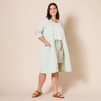 Amazon Essentials Women's Lightweight Cotton Blend Waffle Mid-Length Bathrobe, Breathable Loungewear (Available in Plus Size)