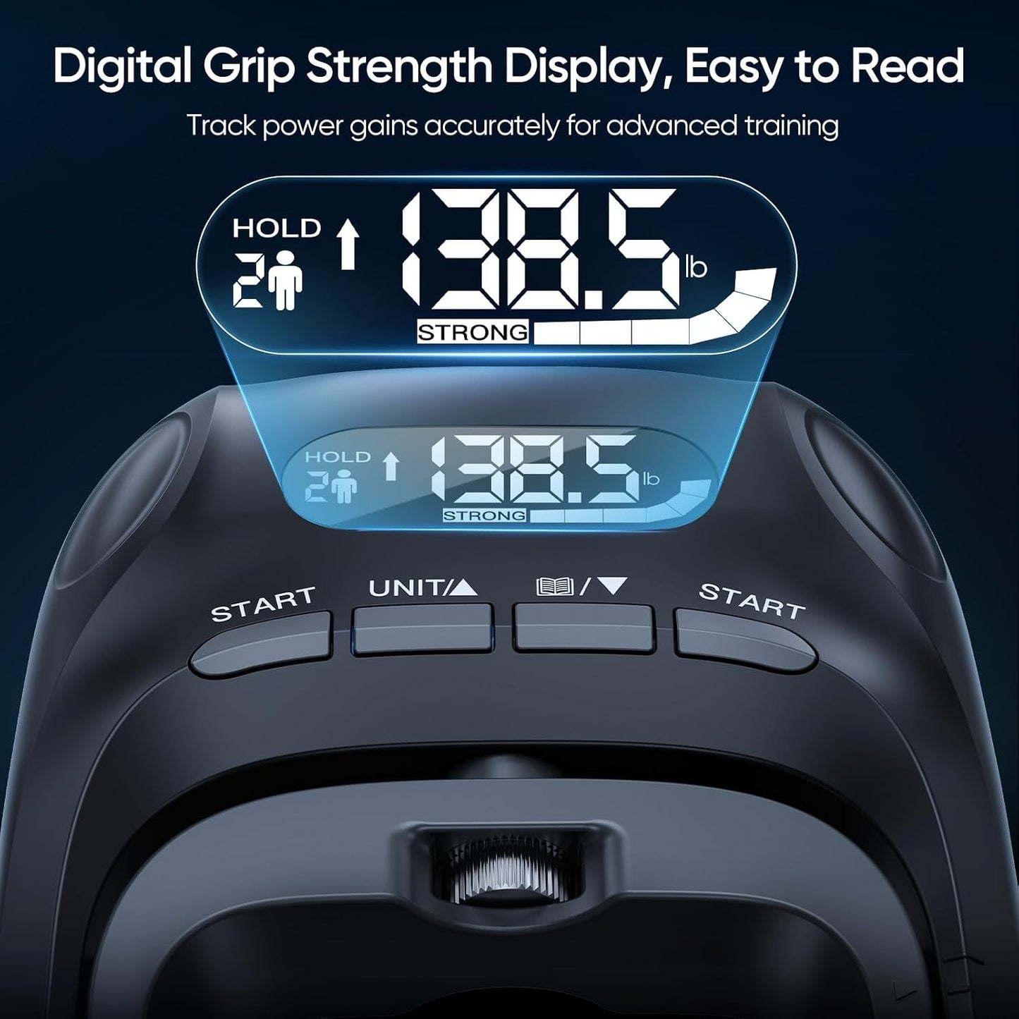 FitBeast Grip Strength Trainer Kit, Digital Grip Strength Tester with Adjustable Hand Gripper Strengthener & Finger Exerciser, Track Progress for Fitness, Rehab & Strength Building (Advanced 3-in-1 Kit)