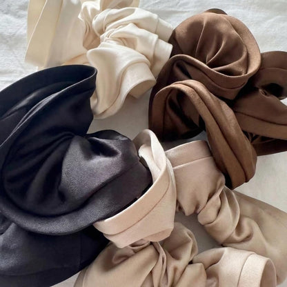 4 Pieces Jumbo Satin Silk Scrunchies for Women 7.2 Inches Large Oversize Scrunchies For Thick Hair Elastic Hair Ties (Pink Mix)