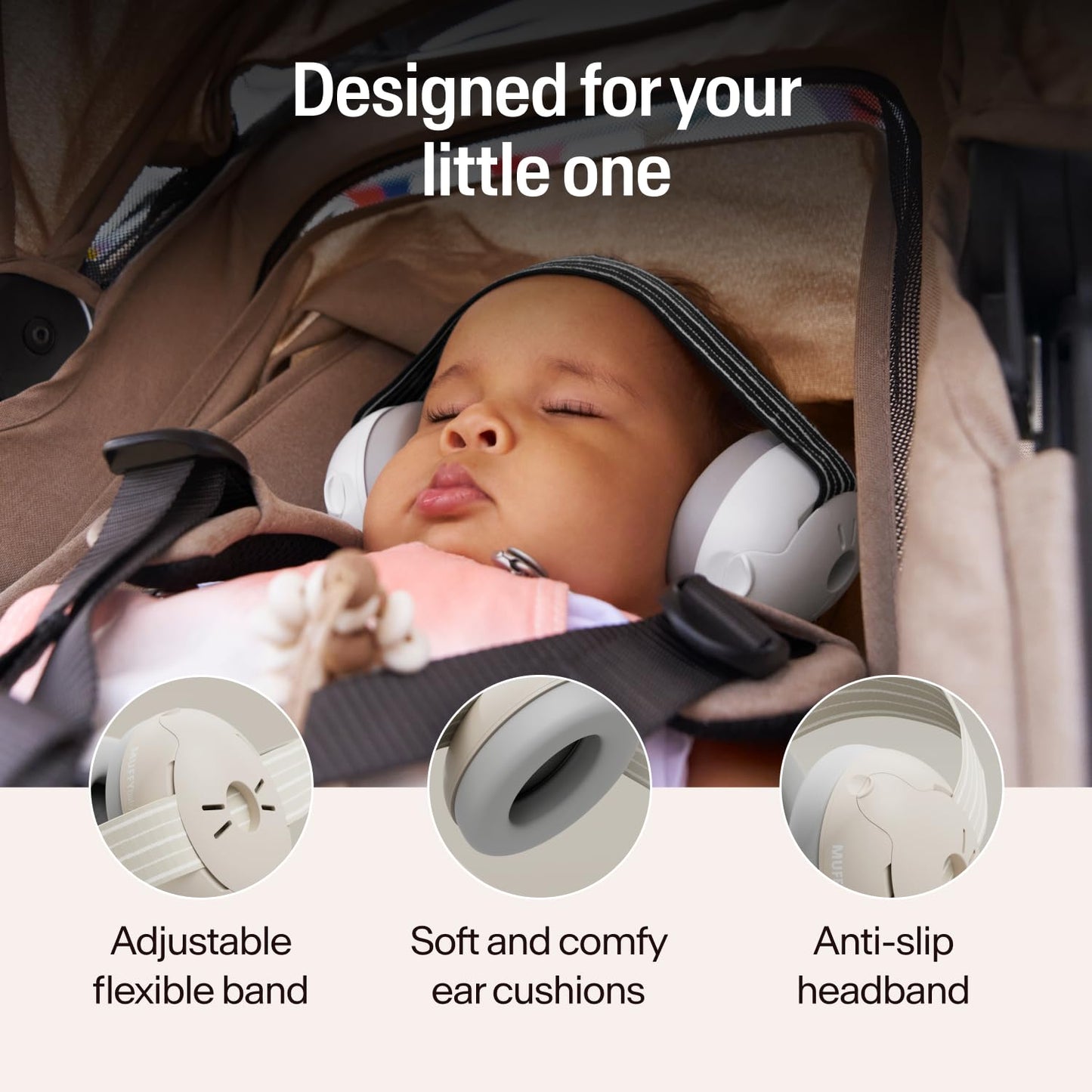 Alpine Muffy Baby Ear Protection for Babies and Toddlers up to 36 Months - CE & ANSI Certified - Noise Reduction Earmuffs - Comfortable Baby Headphones Against Hearing Damage & Improves Sleep - Blush