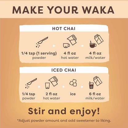 Waka Chai Powder Concentrate, Unsweetened Masala Chai, Sugar-Free, 4.5 oz