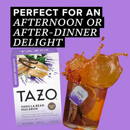 TAZO Tea Bags, Glazed Lemon Loaf Herbal Tea, & Vanilla Bean Macaron Black Tea 15CT (1ea) (Variety Pack)