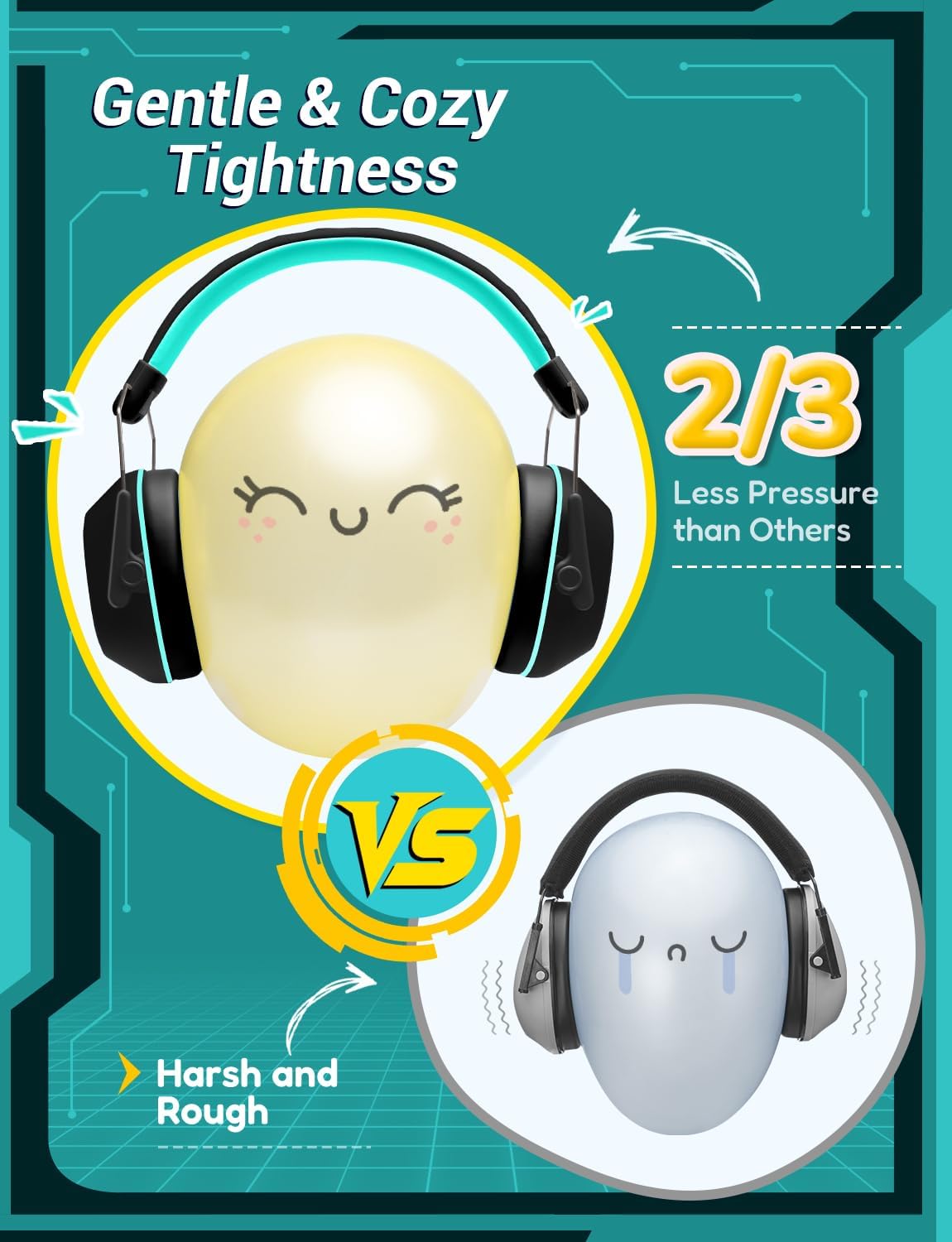 iClever Noise Cancelling Headphones for Kids Adults, SNR 29dB Safety Noise Reduction Ear Muffs for Autism Sensory &Concentration Aid, Ear Hearing Protection for Fireworks/Event/Monster Jam/Concert