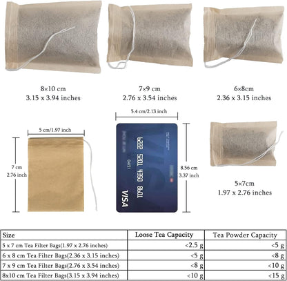 NEPAK 600 Pcs Disposable Tea Bags with Drawstring,Tea Filter Bags,Empty Tea Bags for Loose Leaf Tea(2.36 x 3.15 inch)