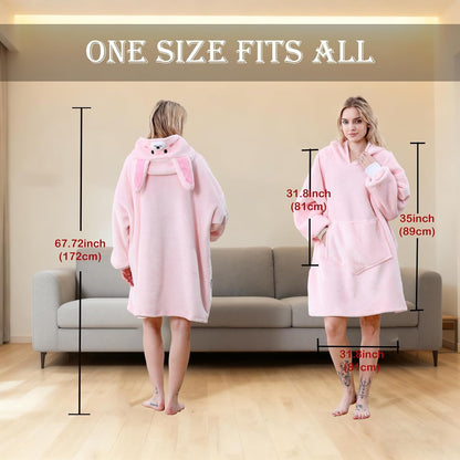 Oversized Hoodie Blanket, Wearable Blanket sweatshirt, Ultra Soft Sherpa Fleece Comfy Snuggle Hoodie