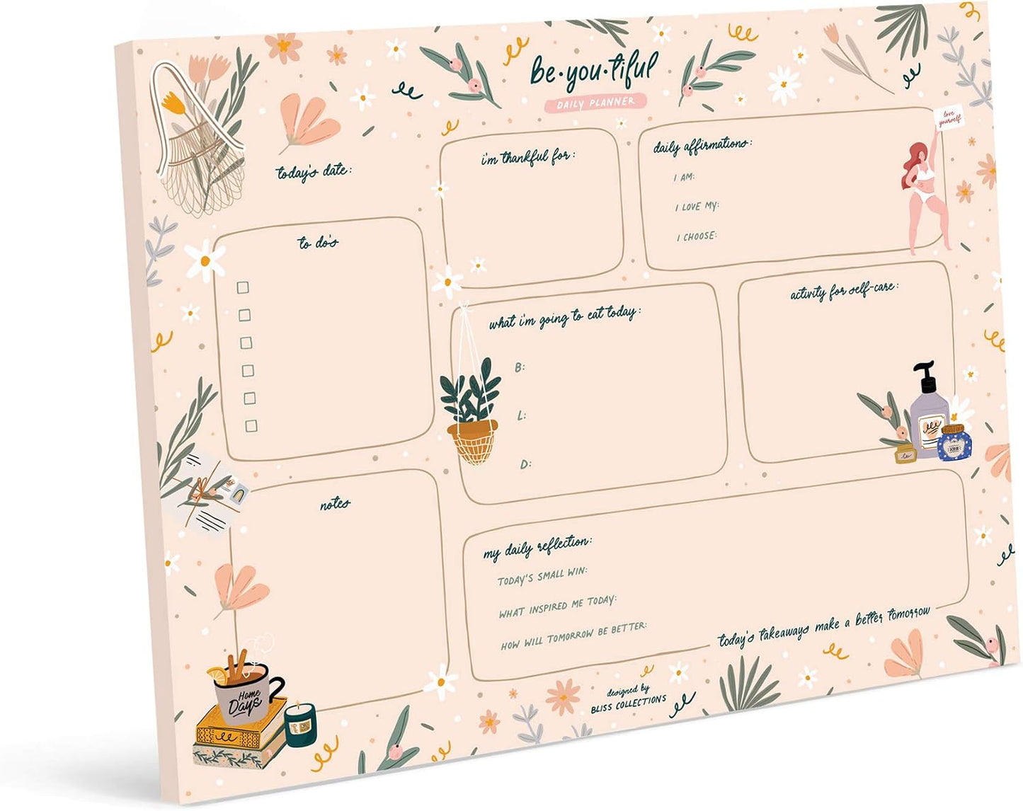 Bliss Collections Weekly Planning Pad, To Do List Notebook - Undated Tear-Off Sheets Notepad - Work Calendar, Organizer, Scheduler for Goals, Tasks - Minimalist, 8.5" x 11", 50 Sheets