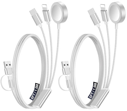 Travel Essentials for Apple Watch Charger,3-in-2 Multi Charging Cable