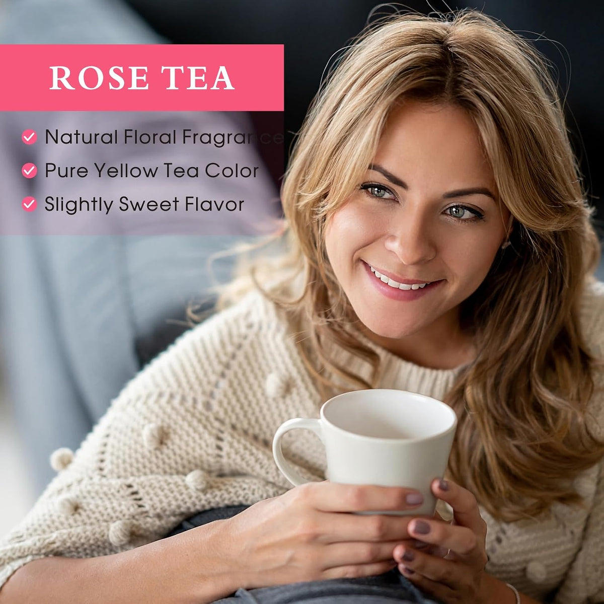 Goofoo Natural Edible Dried Whole Rose Buds Loose Leaf Herbal Tea 2.8 Oz
