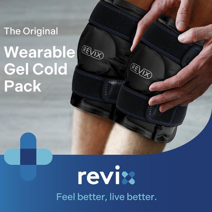 REVIX Ice Pack for Knee Pain Relief, Reusable Gel Ice Wrap for Leg Injuries, Swelling, Knee Replacement Surgery, Cold Compress Therapy for Arthritis, Meniscus Tear and ACL Blue
