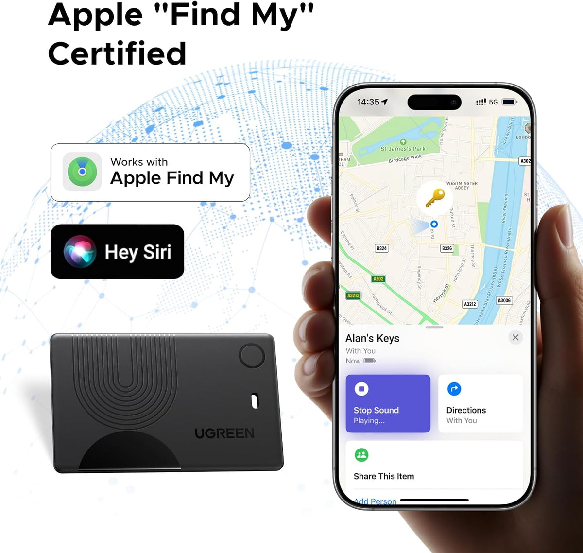 UGREEN FineTrack Slim Wallet Tracker Card (iOS Only)
