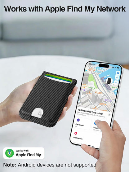 TopMade for MagSafe Wallet Works with Find My, Strongest Magnetic Wallet