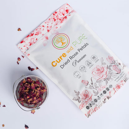 Cure wid Pure Organic Dried Rose Petals 4oz - Food Grade Edible Rose Petals