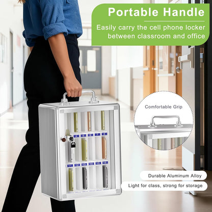 Aluminum Alloy Cell Phone Lock Box, Phone Holder for Classroom, 36 Slots