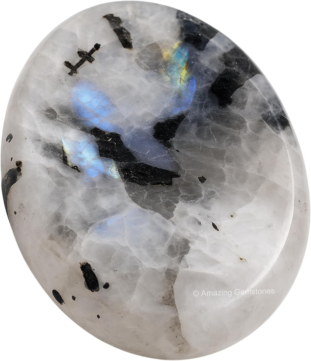 Amazing Gemstone Labradorite Thumb Worry Stone, Anxiety Stone, Healing Crystals - Piedra Crystal Fidget for Gift, Meditation, Calming, Relaxation, Stress Relief - Colors A
