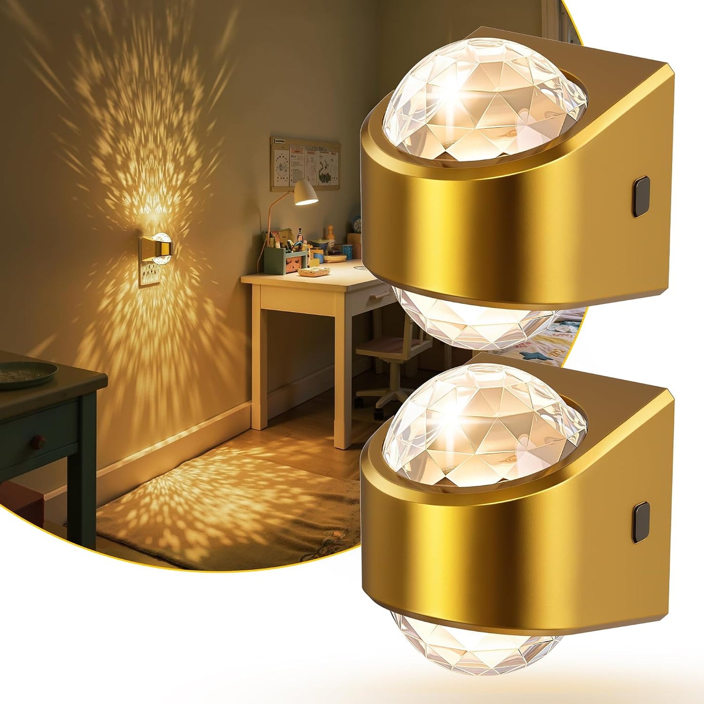 L LOHAS LED Night Light,Projector Night Light with Dusk to Dawn Sensor,3000K Soft White, Brightness Adjustable,Plug in Nightlight for Bathroom,Bedroom,Hallway,Party,Home Decor