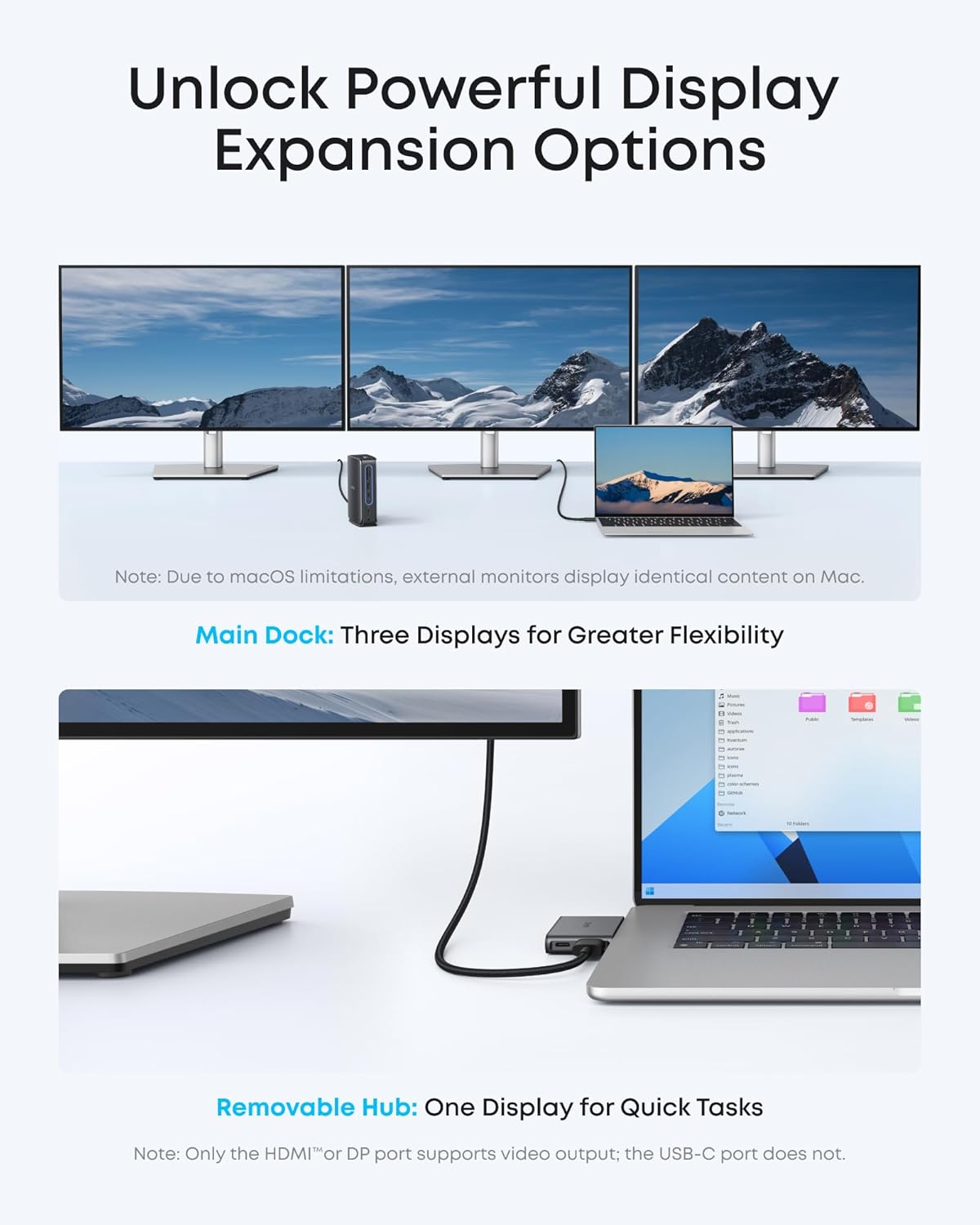 Anker Nano Laptop Docking Station, 13in1 Dock with Detachable 6in1 USBC Hub