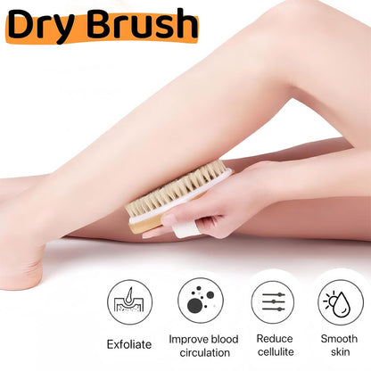 Dry Brushing,Natural Bristle Body Brush,Exfoliating Bath Brush