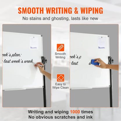 VEVOR Dry Erase Calendar for Wall, 36 x 24 Inches Whiteboard Calendar, Monthly Planner Magnetic Dry Erase Board, 1 Magnetic Erase & 2 Dry Erase Marker & Movable Tray for Restaurant Office Home School