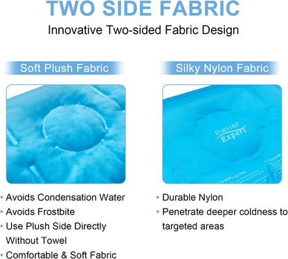 Relief Expert Knee Ice Pack Wrap Around Entire Knee, Large Ice Pack for Leg Soothing Discomfort, Reusable Ice Wraps with Cold Compress for Musclar Relaxation, Post-Workout Recovery,L