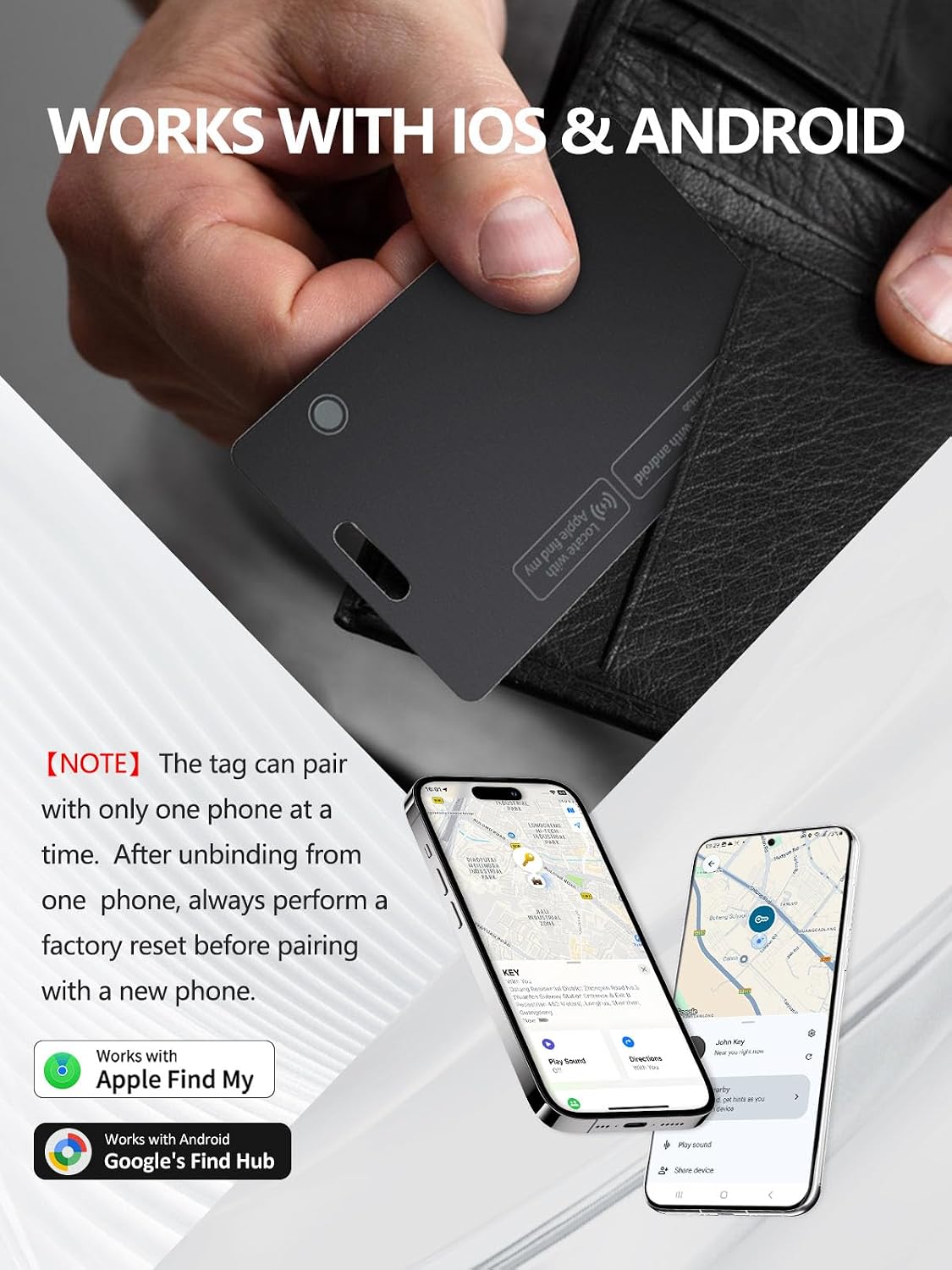 Wallet Tracker Card for Apple & Android