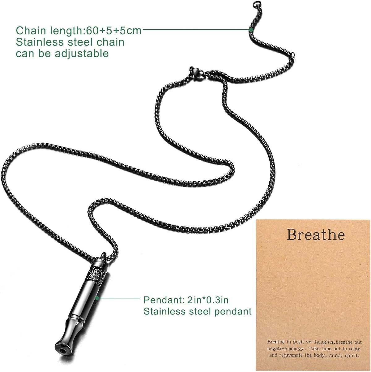 Quit Smoking Aid Necklace Stainless Steel Aromatherapy Diffuser (Rainbow)