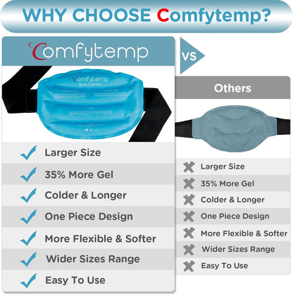 Comfytemp Large Ice Pack for Injuries Reusable Gel Ice Pack for Lower Back Pain Relief, Sciatica, Hot Cold Wrap Compress Recovery Item for Surgery, Swelling, Lumbar, Shoulder, Knee, Hip, for Men Women