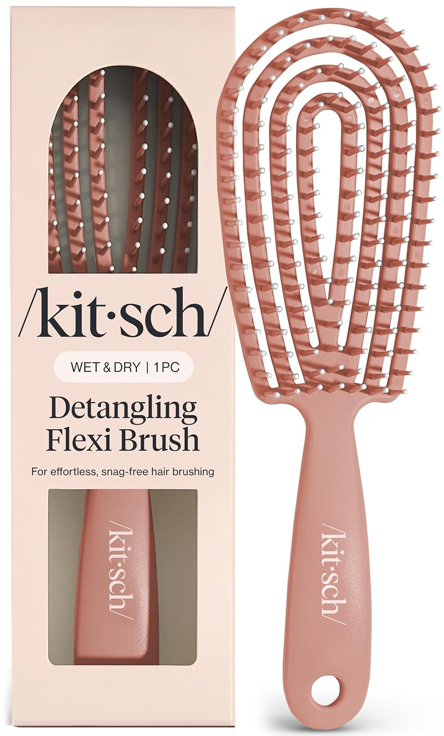 Kitsch Hair Brush Detangler – Flexi Flow Hair Brush for Women, Men & Kids | Detangling Brushes for Curly Hair with Bendable Frame, Bounce Curl Defining Brush for Wet or Dry Strands - Soft Violet