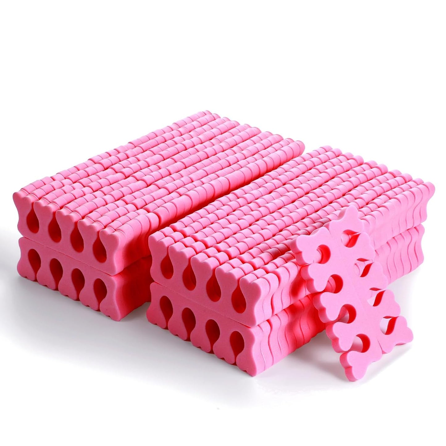 100 Pcs Sponge Toe Separators Soft Finger Separators Premium Pedicure Tool Kit Flexible Toe Divider Spacer for Polishing Pedicure Manicure Coating Nail Art Beauty Accessories (Pink)