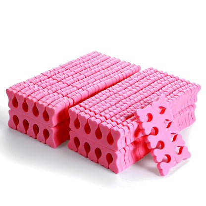 100 Pcs Sponge Toe Separators Soft Finger Separators Premium Pedicure Tool Kit Flexible Toe Divider Spacer for Polishing Pedicure Manicure Coating Nail Art Beauty Accessories (Pink)