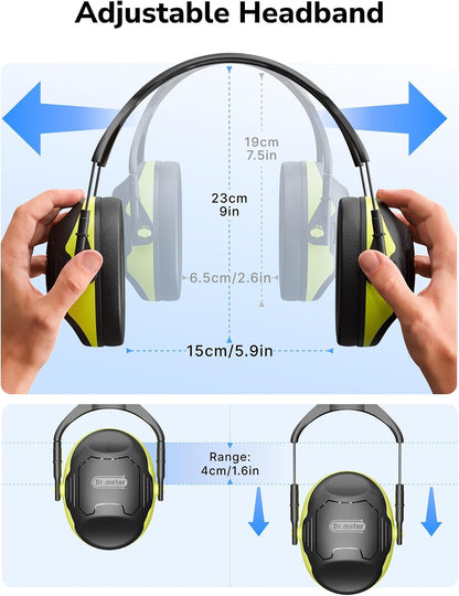 Dr.meter Ear Protection Ear Muffs, Noise Cancelling Headphones for Adults Kids 31dB Earmuffs for Noise Reduction, Hearing Protection for Shooting Gun Range, Mowing, Monster Jam, Sensory, Fireworks