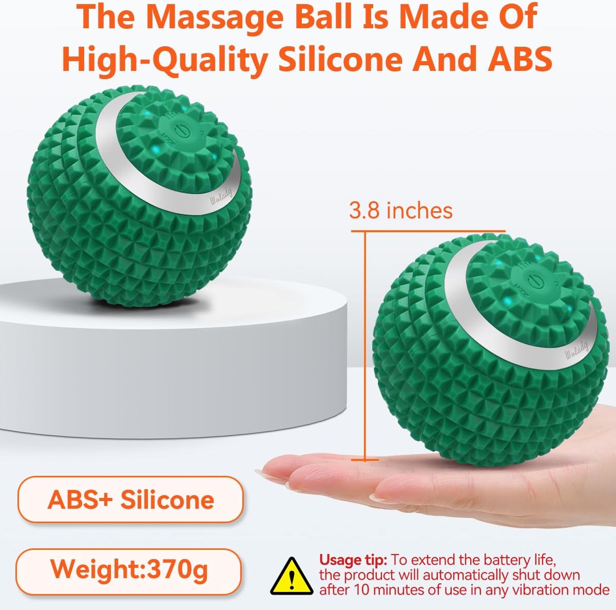 Vibrating Massage Ball 4-Speed High-Intensity Fitness Yoga Massage Roller, Relieving Muscle Tension Pain & Pressure Massaging Balls (Black)