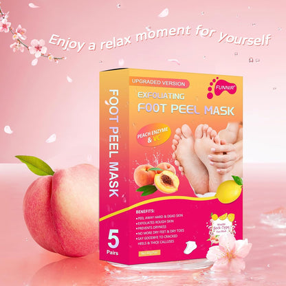 Foot Peeling Mask (5 Pack) Exfoliant for Peeling Off Calluses, Natural Exfoliator for Dry Dead Skin, Callus, Repair Rough Heels Soft Smooth Touch
