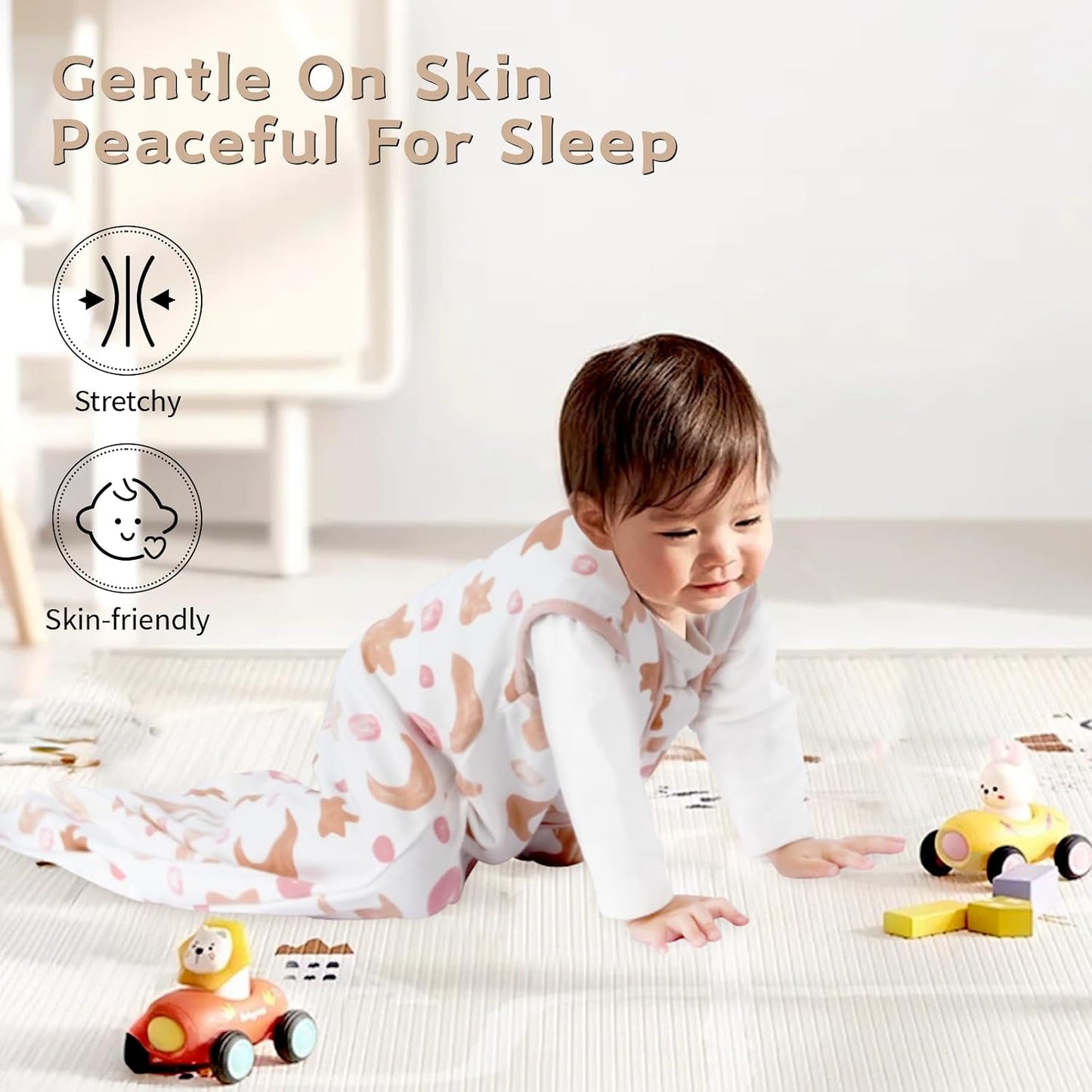 Baby Sleep Sack 0-6 Months,100% Cotton TOG 0.5 Wearable Blanket for Newborn and Infant, 3 Pack 2-Way Zipper Lightweight Sleeping Bags for Toddler