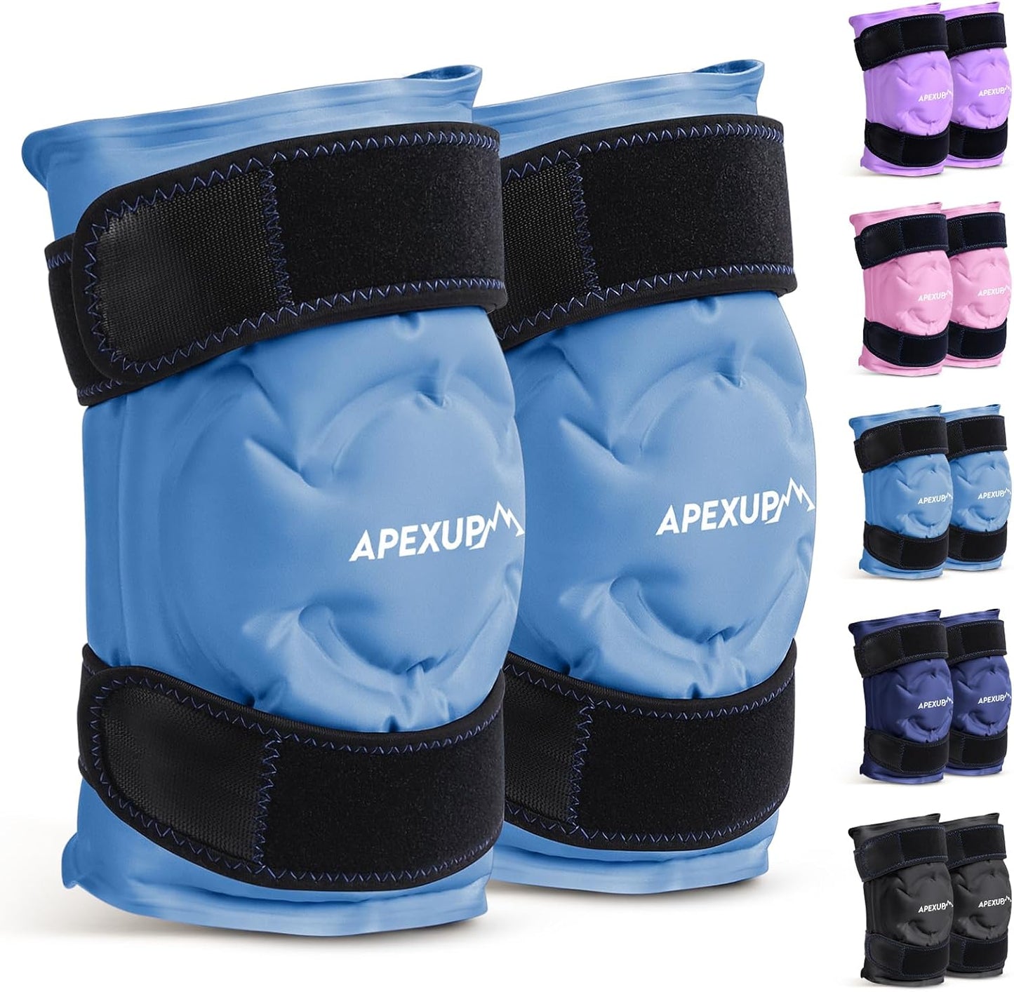 APEXUP Ice Pack for Knee Pain Relief, Large Reusable Wrap After Surgery, Flexible Gel Cold Pack for Injuries, Pain Relief for Back, Shoulder, Elbow, Ankle and Leg (Blue, L, 1PK)