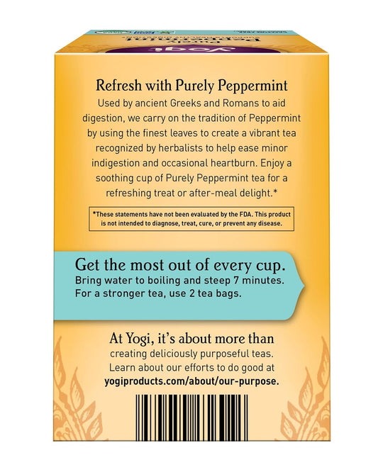 Yogi Purely Peppermint Tea 16BAGS NET WT 0.85OZ (24G)