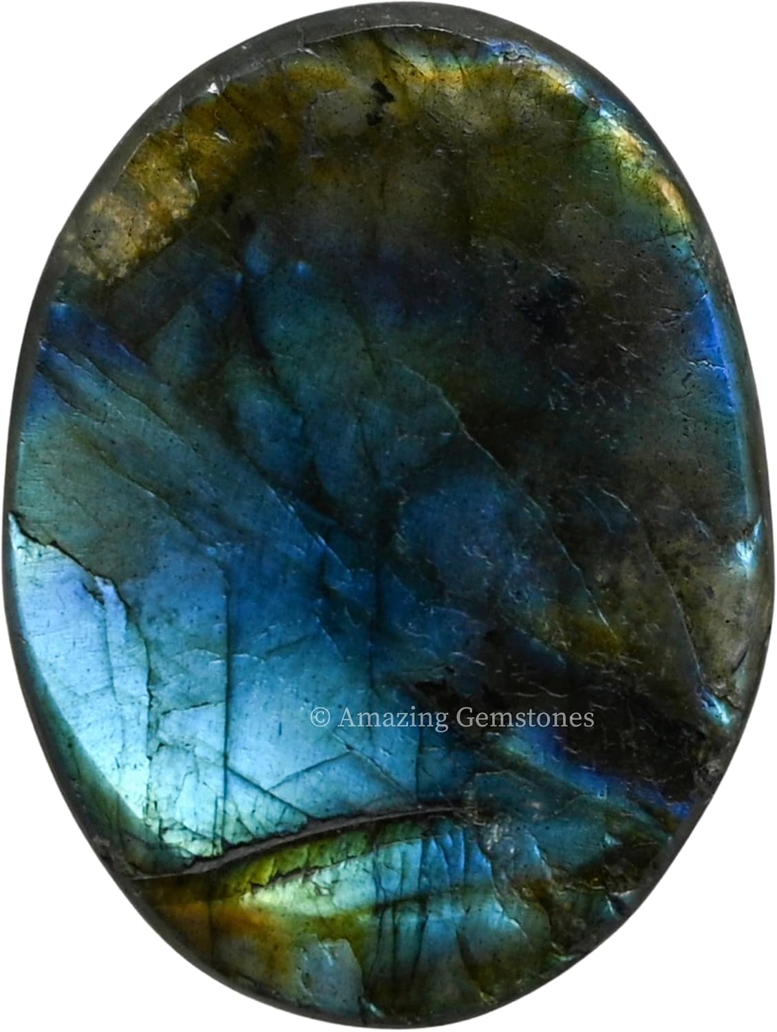 Amazing Gemstone Labradorite Thumb Worry Stone, Anxiety Stone, Healing Crystals - Piedra Crystal Fidget for Gift, Meditation, Calming, Relaxation, Stress Relief - Colors A