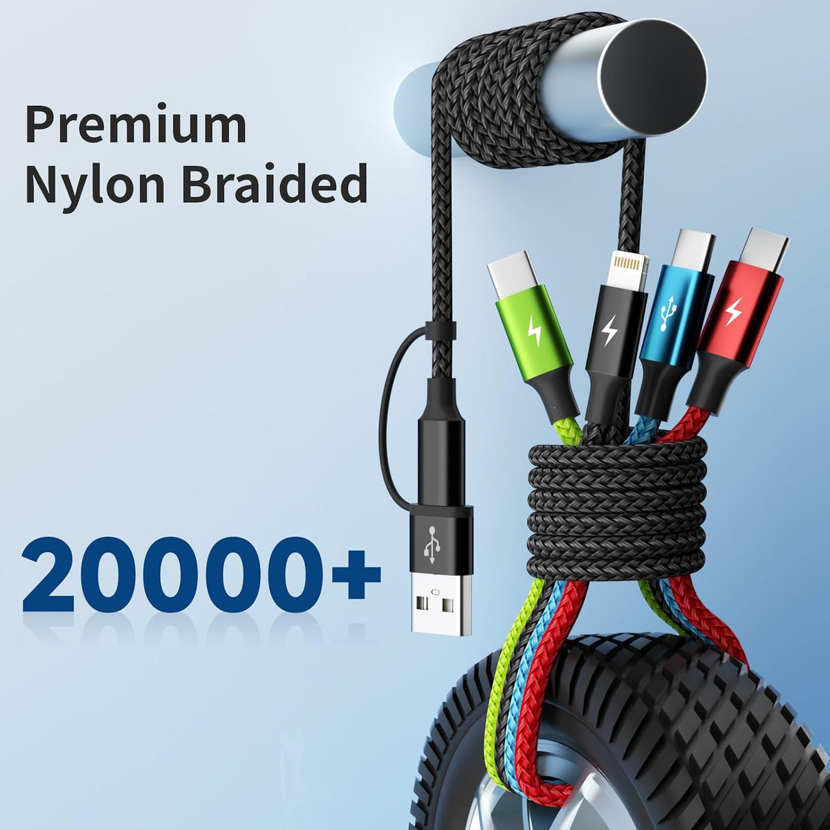 4 in 1 Multi Charging Cable, 5FT Charging Cords for Multiple Devices