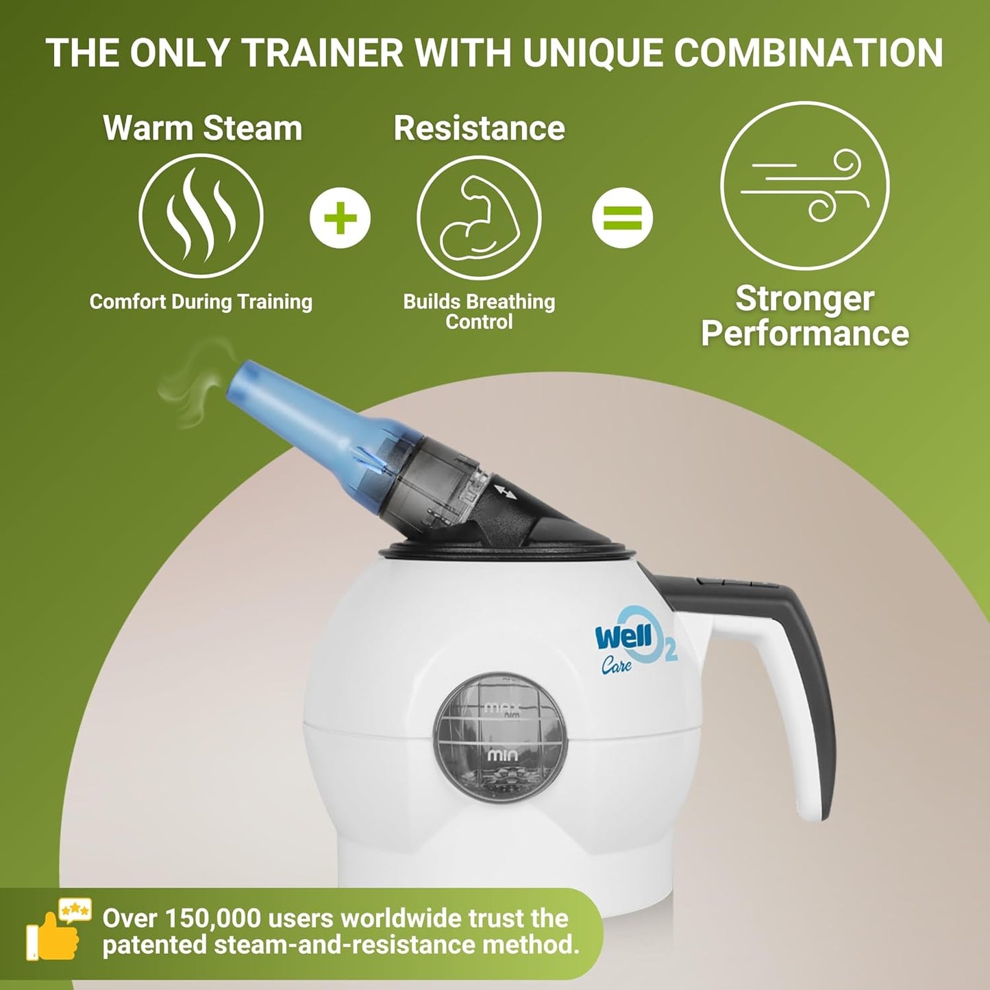 Steam Breathing Trainer for Sports, Athletes & Runners – Adjustable Resistance – Supports Stamina and Athletic Performance