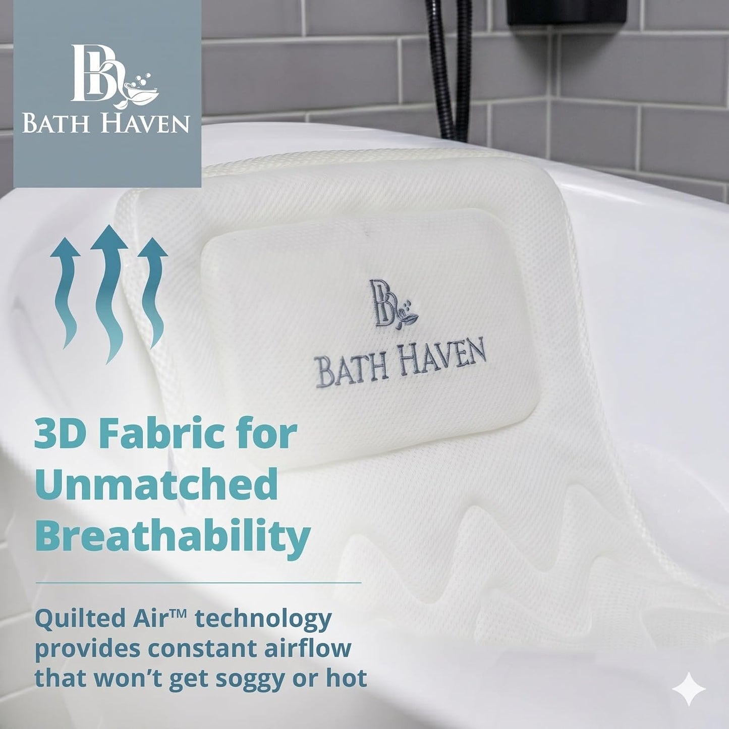 Bath Pillow for Tub, Soft 3D Mesh Full Body Mat with Head Neck Back Support