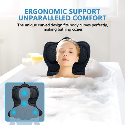REEZEIVI Bath Pillows for Tub,Thick Neck Back Support Bathtub Cushion,Gray
