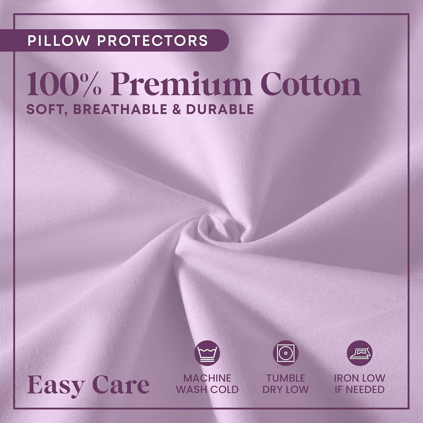 CirclesHome Pillow Protectors 4 Pack Standard Zippered - 100% Cotton Breathable Pillowcases - Protects Pillows from Dirt, Dust and Debri (Standard - Set of 4 - 20x26)