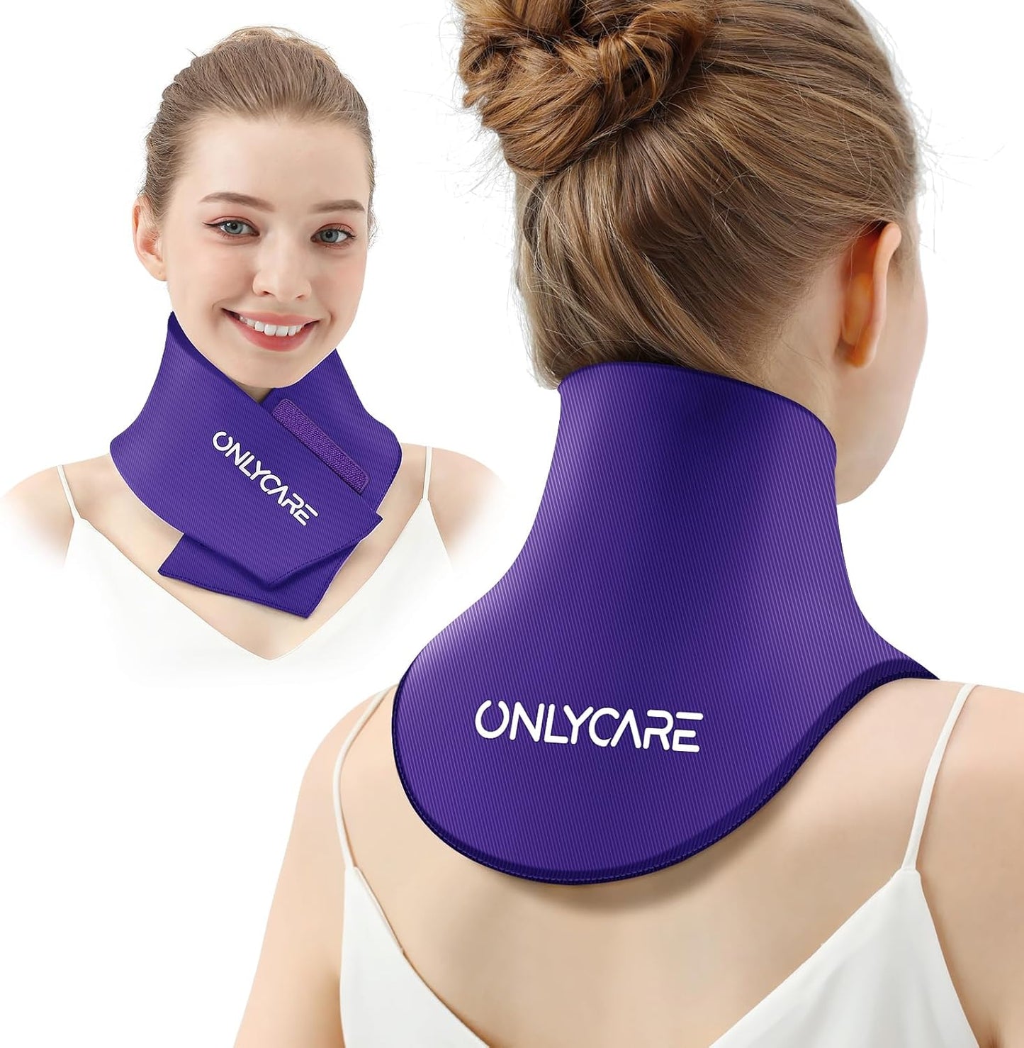 ONLYCARE Neck Ice Pack Wrap Gel - Upgraded Ice Packs for Neck Reusable, Hot and Cold Compress, Relief of Pain, Swelling, Sprains, Office Pressure