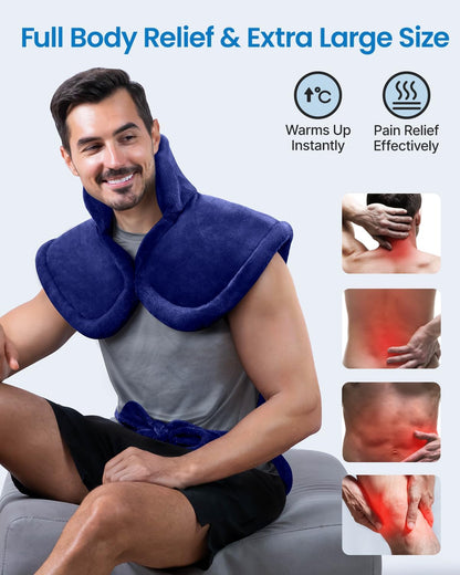 RENPHO Fathers Day Dad Gifts, Electric Heating Pad - 6 Heat Levels for Neck Shoulder and Back, Birthday Gifts for Women Men, Weighted Pad for Snug Fit, ETL Certified, FSA Eligible, 24"x33" Gray