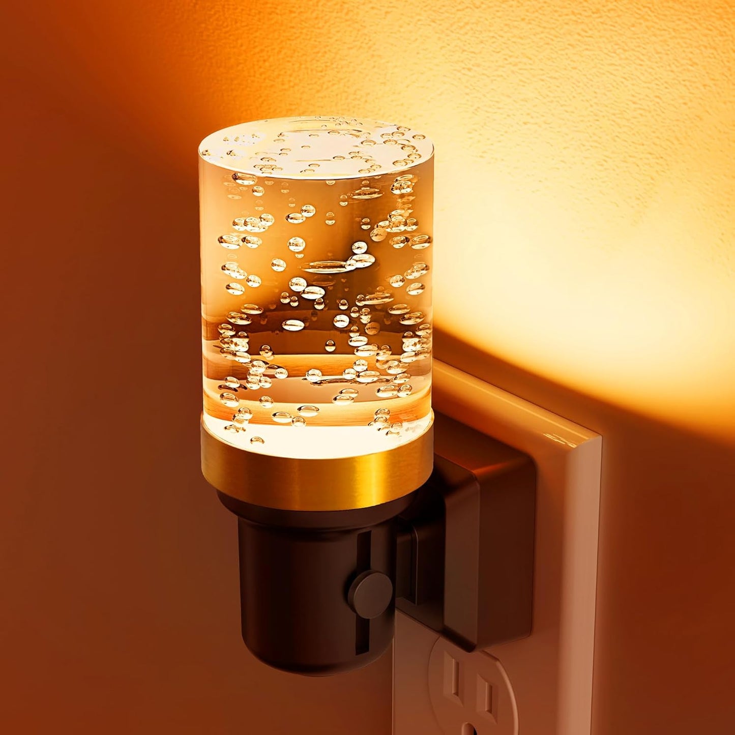 L LOHAS LED Night Light, Dimmable Night Lights Plug into Wall, Automatic Night Lights Plug in with Auto Light Sensor,Adjustable Brightness Amber LED Night Light, for Bedroom Hallway Home Decor