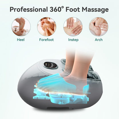Snailax Shiatsu Foot Massager with Heat, FSA Eligible, Kneading, Compression, Vibration, Feet Massage Machine for Plantar Fasciitis, Neuropathy, Foot Warmer, Gifts for Women Men,Size 13