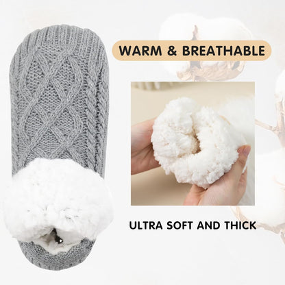 Unisex Fluffy Fuzzy Warm Slipper Socks for Men Women, Thick Fleece Lined Non-Slip Socks Indoor Floor