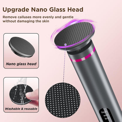 Electric Foot Callus Remover with 2600mAh Battery, 60Pcs Sandpaper Discs