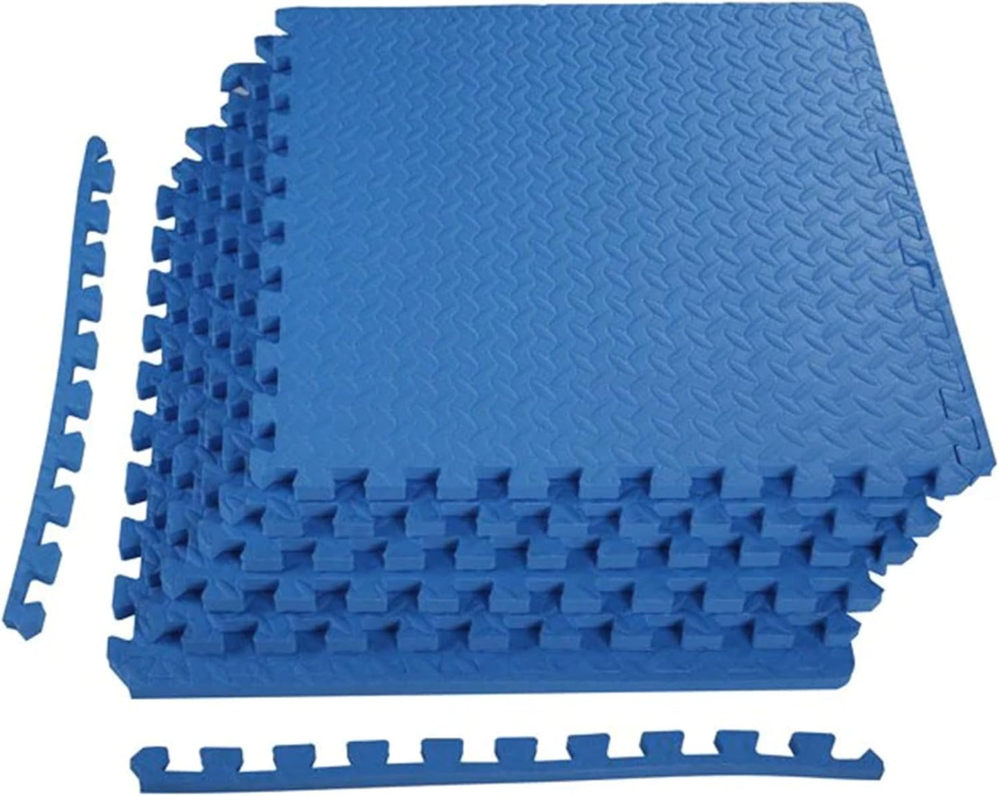 BalanceFrom Puzzle Exercise Mat 1/2" Thick, EVA Interlocking Foam Floor | Tiles for Home Gym, Mat for Home Workout Equipment, Floor Padding for Kids, Black, 24 in x 24 in x 1/2 in, 144 Sq Ft-36 Tiles