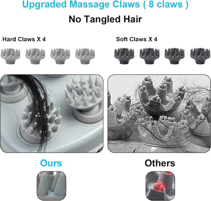 VIVIYA Electric Scalp Massager, Portable Rechargeable Head Massager with 8 Removable Massage Claws, Waterproof Handheld Hair Scalp Scratcher for Full-Body Massage and Stress Relax
