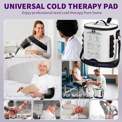 Cold Therapy Machine for Shoulder with Programmable Timer, Portable Ice Machine for Shoulder After Surgery, Lightweight Replacement Recovery System, Cryotherapy Pain Relief w/Compression Pad